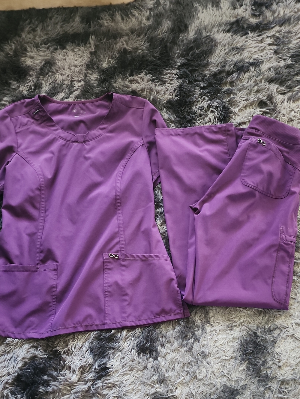 Purple Women's Medical Scrub Top and Pants